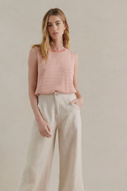 Stevie Tank - Peach & White Stripe