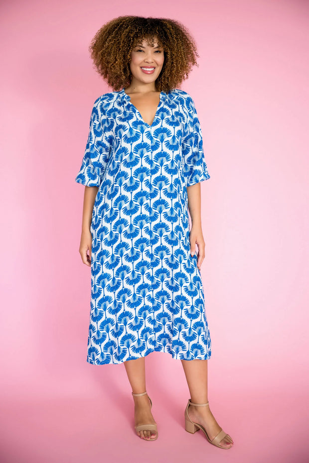 Royal palm tree dress