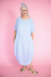 Camille Linen Dress | Sky