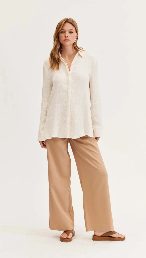 Elena Textured Shirt - White Wood Boutique