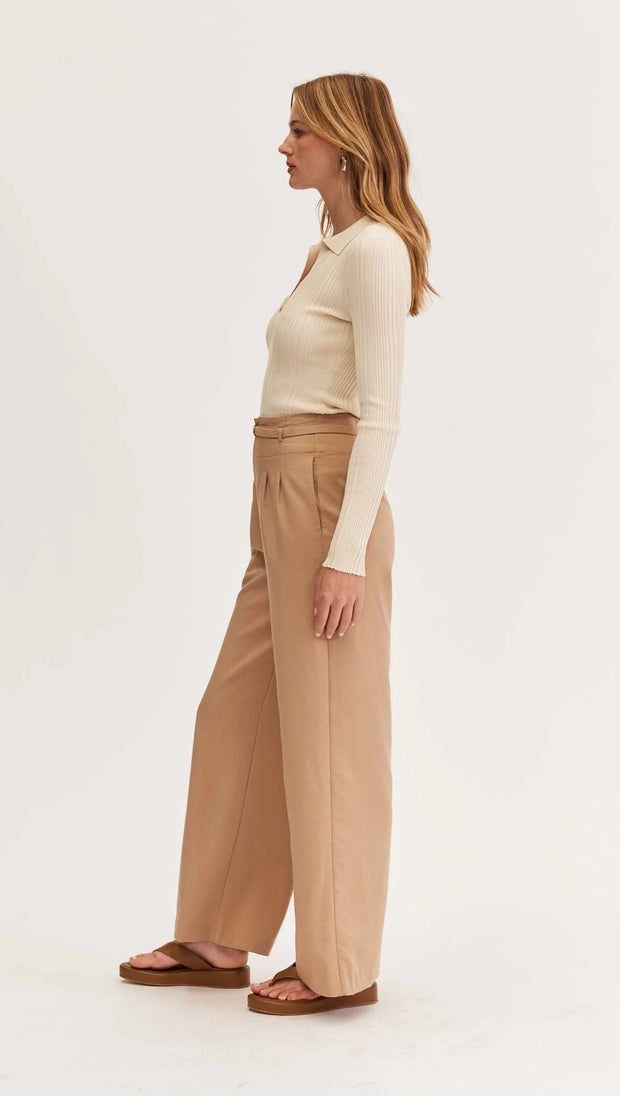 Ida Belted Pant - White Wood Boutique